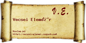 Vecsei Elemér névjegykártya