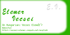 elemer vecsei business card